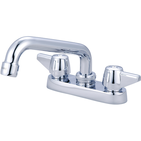CENTRAL BRASS Two Handle Cast Brass Bar/Laundry Faucet, NPSM, Centerset, Chrome, Overall Width: 6.75" 0084-A